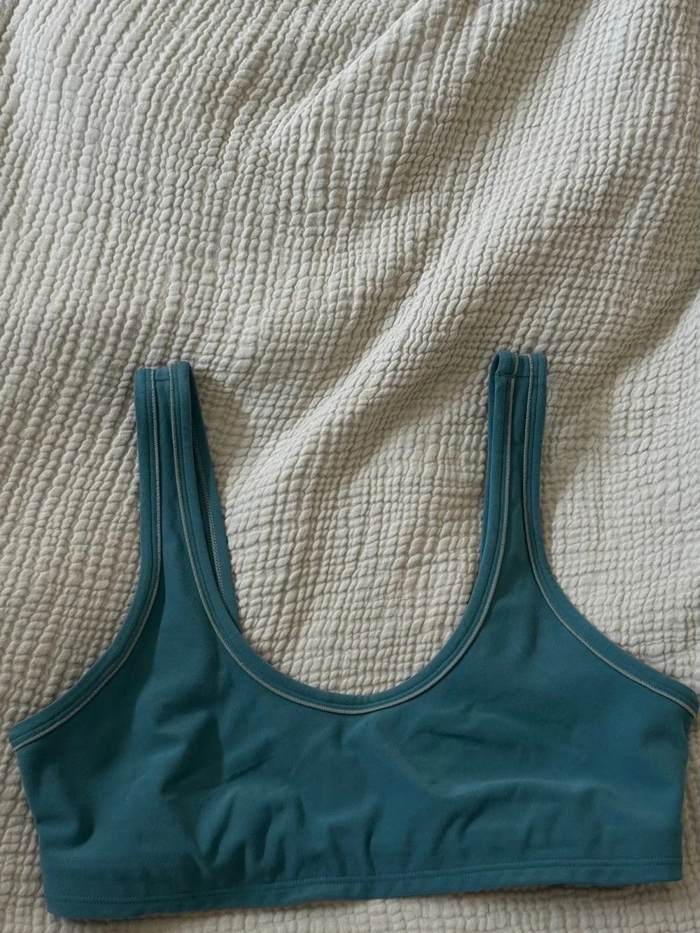 ALO Yoga Teal Scoop-Front Sports Bra